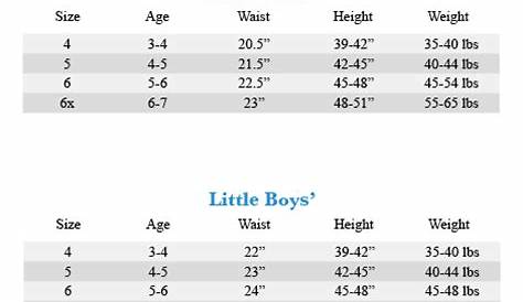 gap boys size chart