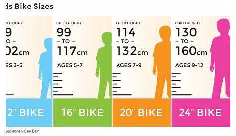 youth mountain bike size chart