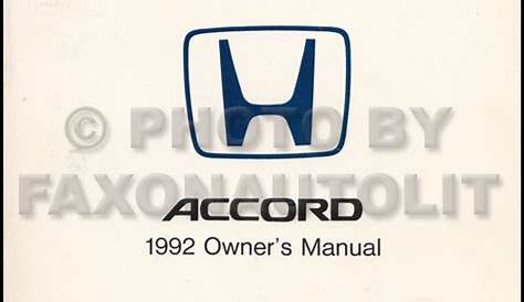 1992 Honda Accord Manual