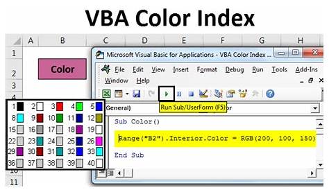 vba color index list