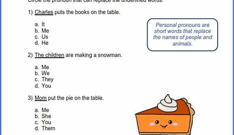 pronoun exercises for grade 3 - Google Search Worksheets For Class 1