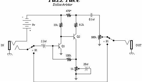 circuit for a fuzz guitar pedal
