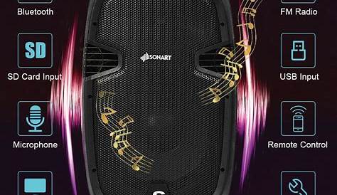 Sonart 12" Dual 2-Way 1600 W Powered PA Speaker System - Speakers