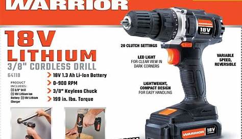 Harbor Freight Tools: NEW PRODUCT ALERT • Warrior 18V Lithium Cordless