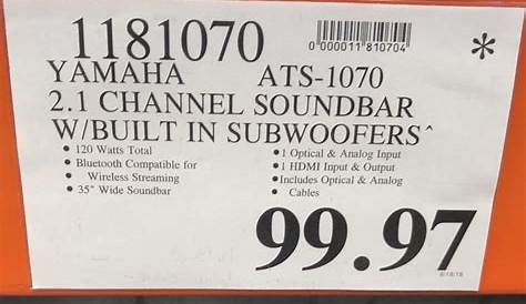 Yamaha ATS-1070 2.1 Soundbar with Subwoofer - Costco97.com