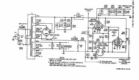 Figure 6-12. Power supply circuit, simplified schematic diagram.