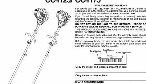 cub cadet cc4175 parts manual