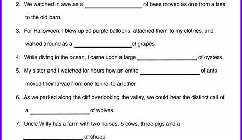 English Worksheets Nouns Partitives Worksheet : Resume Examples