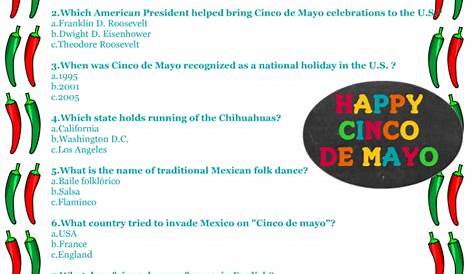 Free Printable Cinco de Mayo Trivia Quiz