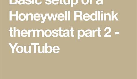 honeywell redlink thermostat manual
