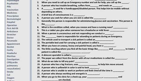 First Aid Vocabulary Part 1 general…: English ESL worksheets pdf & doc