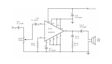 lm380 audio amplifier circuit diagram