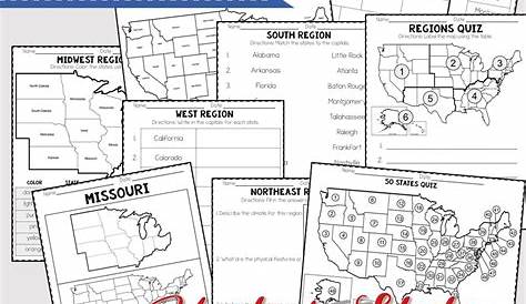 regions of the united states worksheet