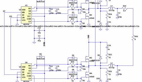 full bridge class d amplifier schematic