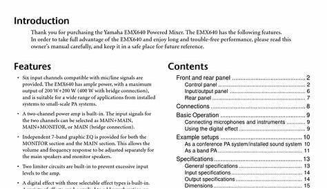 YAMAHA EMX640 OWNER'S MANUAL Pdf Download | ManualsLib