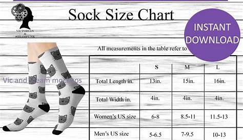 big girls socks size chart