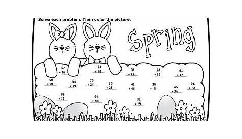 FREE Spring 2-Digit Addition Printable | Spring math, Fun math, Easter math