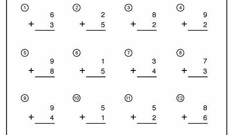 math single digit addition worksheet
