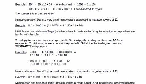 Multiplication And Division Of Scientific Notation Worksheets
