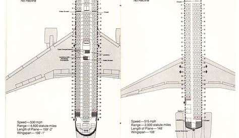 Airlines Past & Present: American Airlines Seating Guide Map 1983