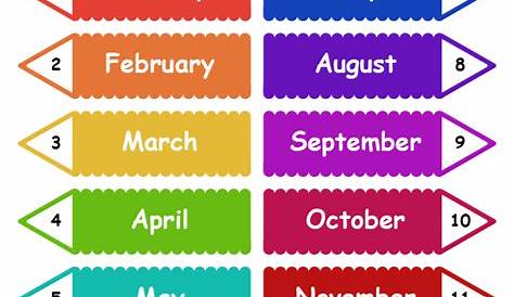 Free Printable months of the year Worksheet - kiddoworksheets