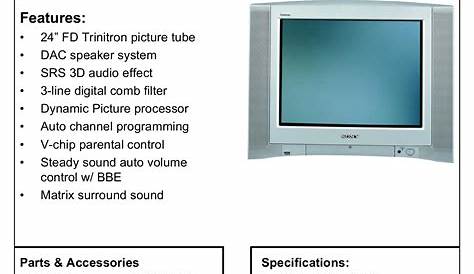 Download free pdf for Sony WEGA KV-24FV12 TV manual
