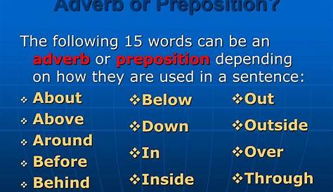 PPT - Adverb or Preposition? PowerPoint Presentation, free download