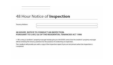 Rental Inspection Notice Template | TUTORE.ORG - Master of Documents