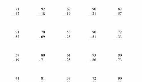 Double Digit Subtraction With Regrouping Worksheets. Worksheets