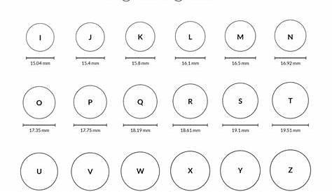 Ladies & Men Finger Ring Size Measurement Chart Printable