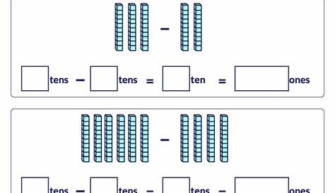 subtraction with base ten blocks worksheets