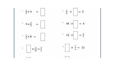 Grade 5 Fractions Worksheet multiply fractions by whole numbers with
