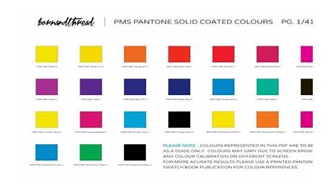 Pantone Solid Coated Colour Chart - Born and Title: Pantone Solid