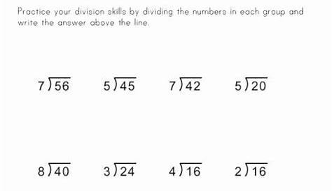 single digit division worksheets