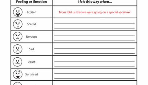 Elaborating On Feelings Worksheets | 99Worksheets