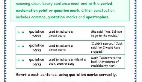 Grade 3 Grammar Topic 30: Punctuation Worksheets - Lets Share Knowledge