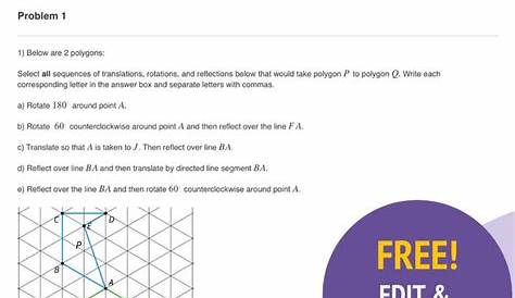 Free Incorporating Rotations Geometry Worksheet | Geometry worksheets
