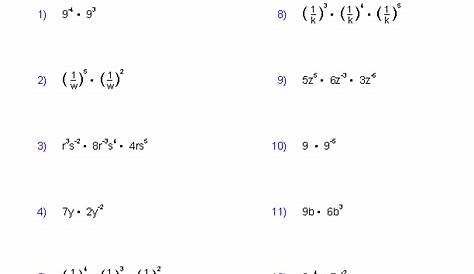 simplifying expressions with exponents worksheets with answers