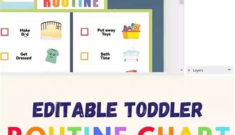 Kid Morning Bedtime Routine Chart Printable - Editable | Kids routine
