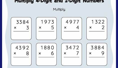 Multiply 4-Digit and 1-Digit Numbers: Vertical Multiplication - Math