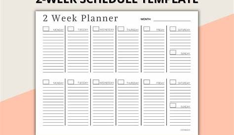 Two Week Calendar Template - Free Printable Weekly Planner ⋆ Love Our