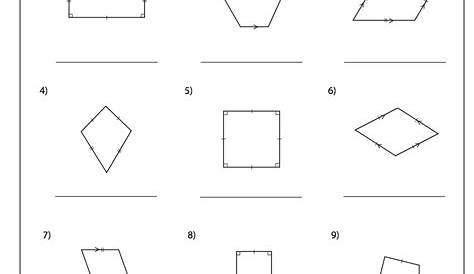 Geometry Quadrilateral Worksheet