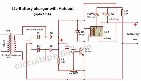 battery charger circuit diagram with auto cut off