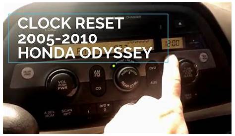 How To Reset Clock Honda Odyssey 2005-2010 - YouTube
