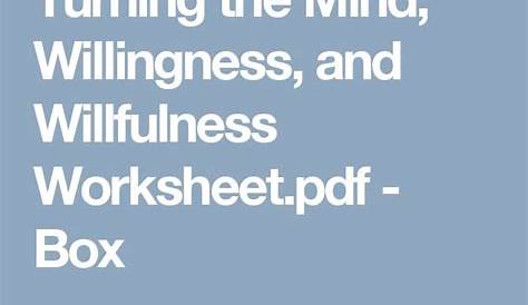 Turning the Mind, Willingness, and Willfulness Worksheet.pdf - Box