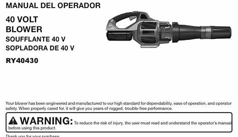 RYOBI RY40430 OPERATOR'S MANUAL Pdf Download | ManualsLib