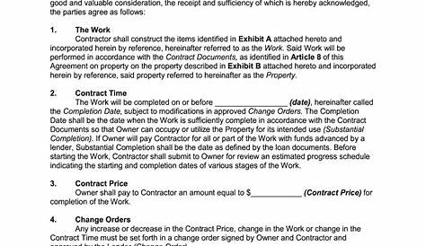 simple construction contract template pdf
