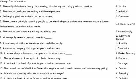 Economics Worksheet - WordMint