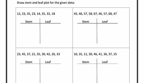 Stem And Leaf Plot Worksheet printable pdf download