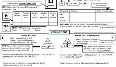 mole calculation worksheet answers with work